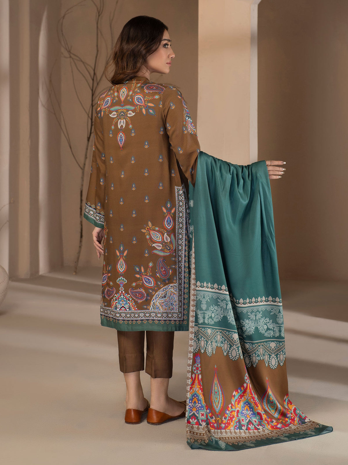 Limelight - 2 Piece Linen Suits-Printed (Unstitched)