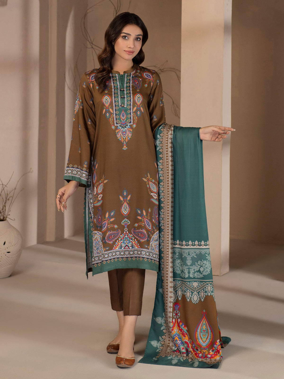 Limelight - 2 Piece Linen Suits-Printed (Unstitched)