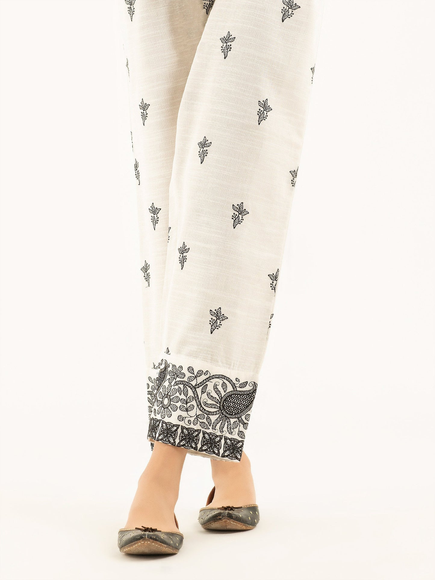 Embroidered Khaddar Trousers(Pret)