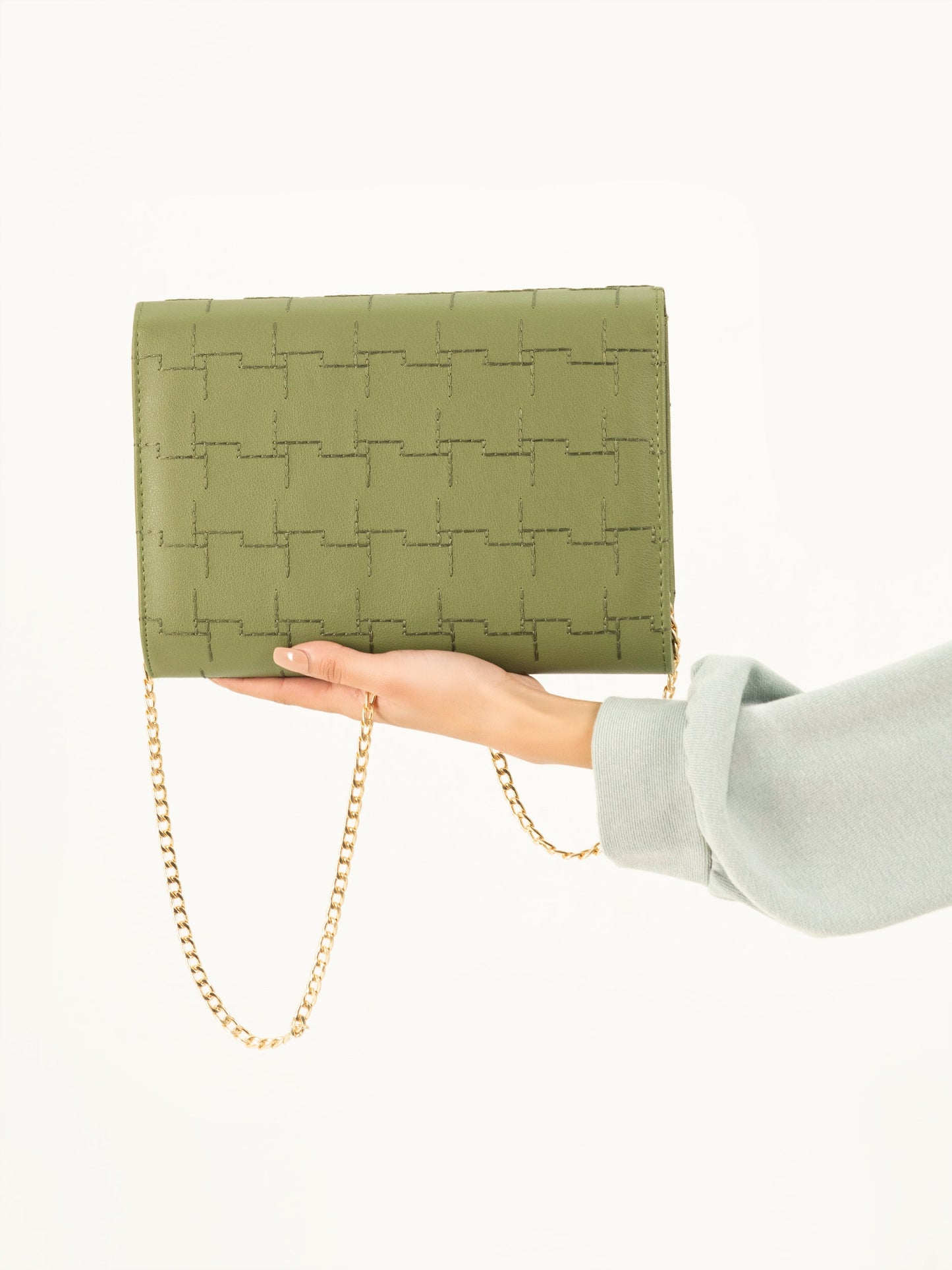 Limelight - Stitch Patterned Clutch