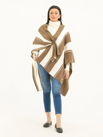 Buckled Two Tone Cape Shawl