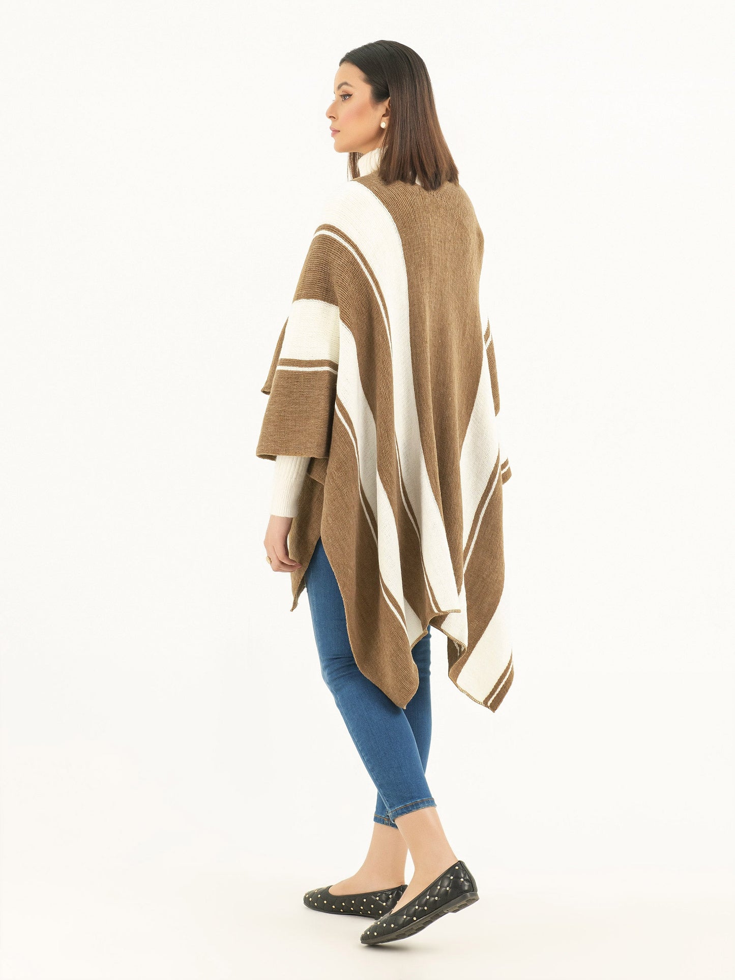 Buckled Two Tone Cape Shawl