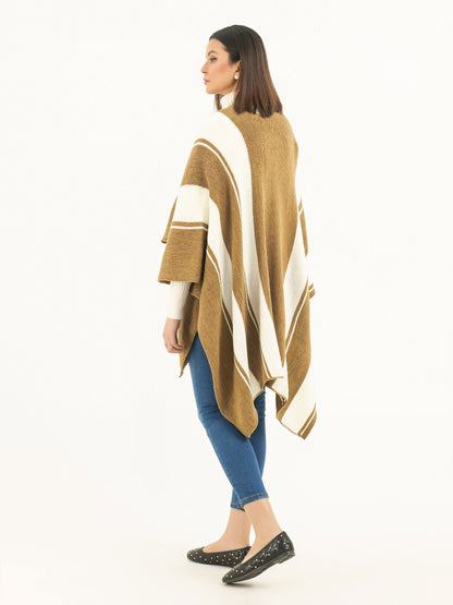 Buckled Two Tone Cape Shawl