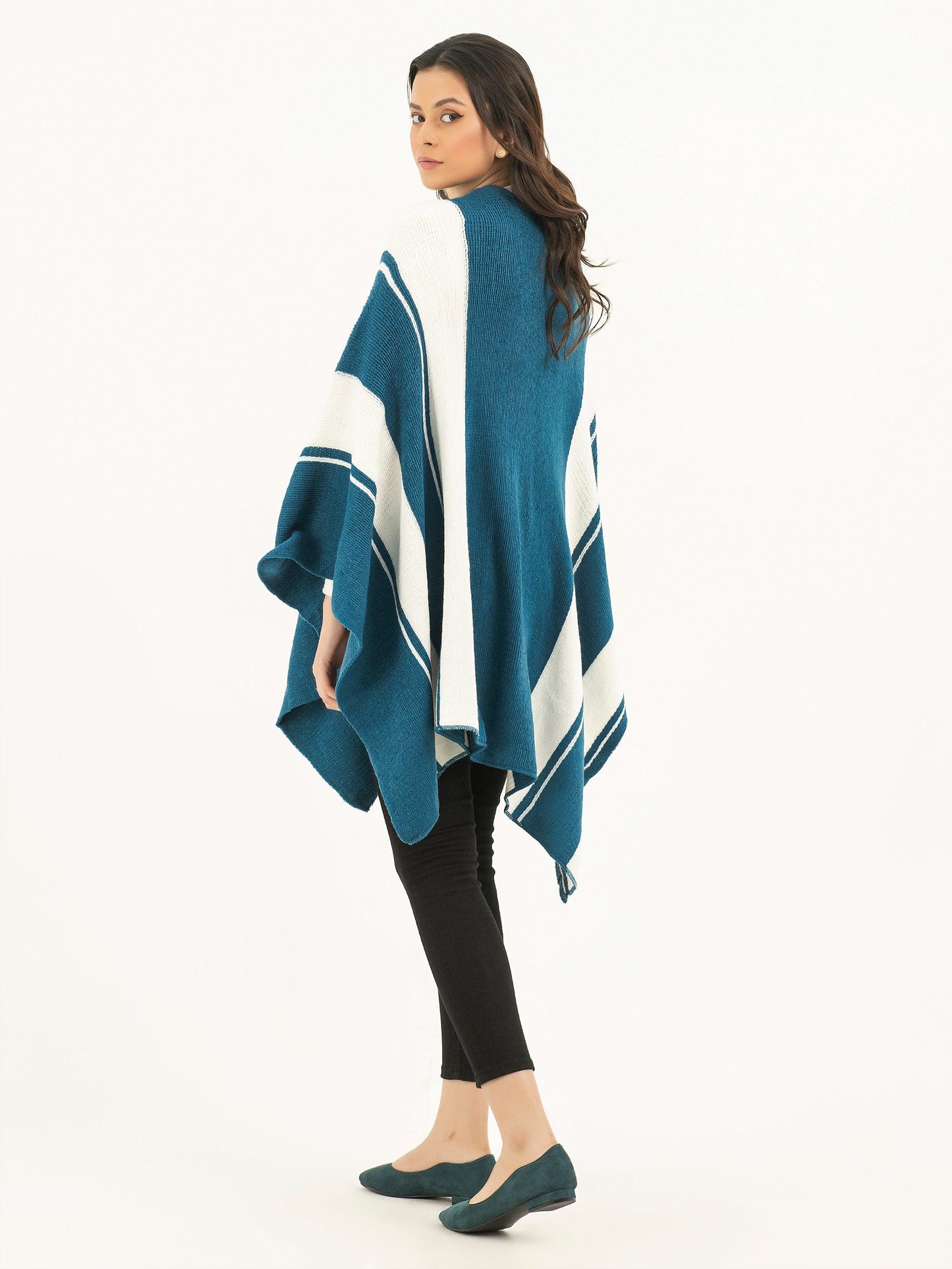 Buckled Two Tone Cape Shawl