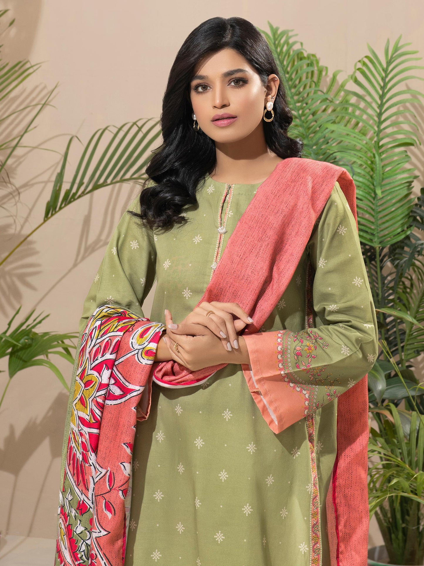 2 Piece Khaddar Suit-Printed (Unstitched)