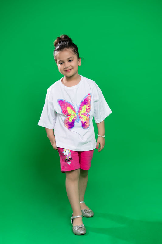 BTW - BUTTERFLY REVERSIBLE FLIP SEQUIN T-SHIRT