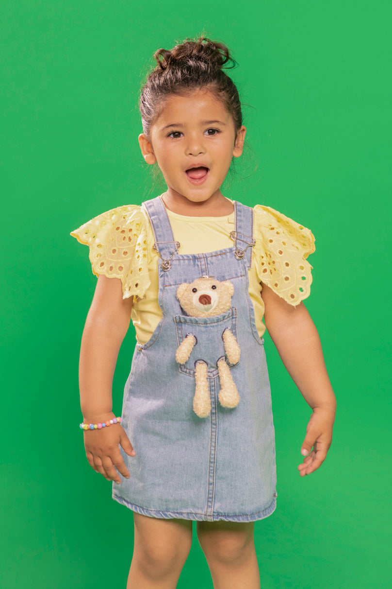 BTW - 3D BEAR DENIM DRESS