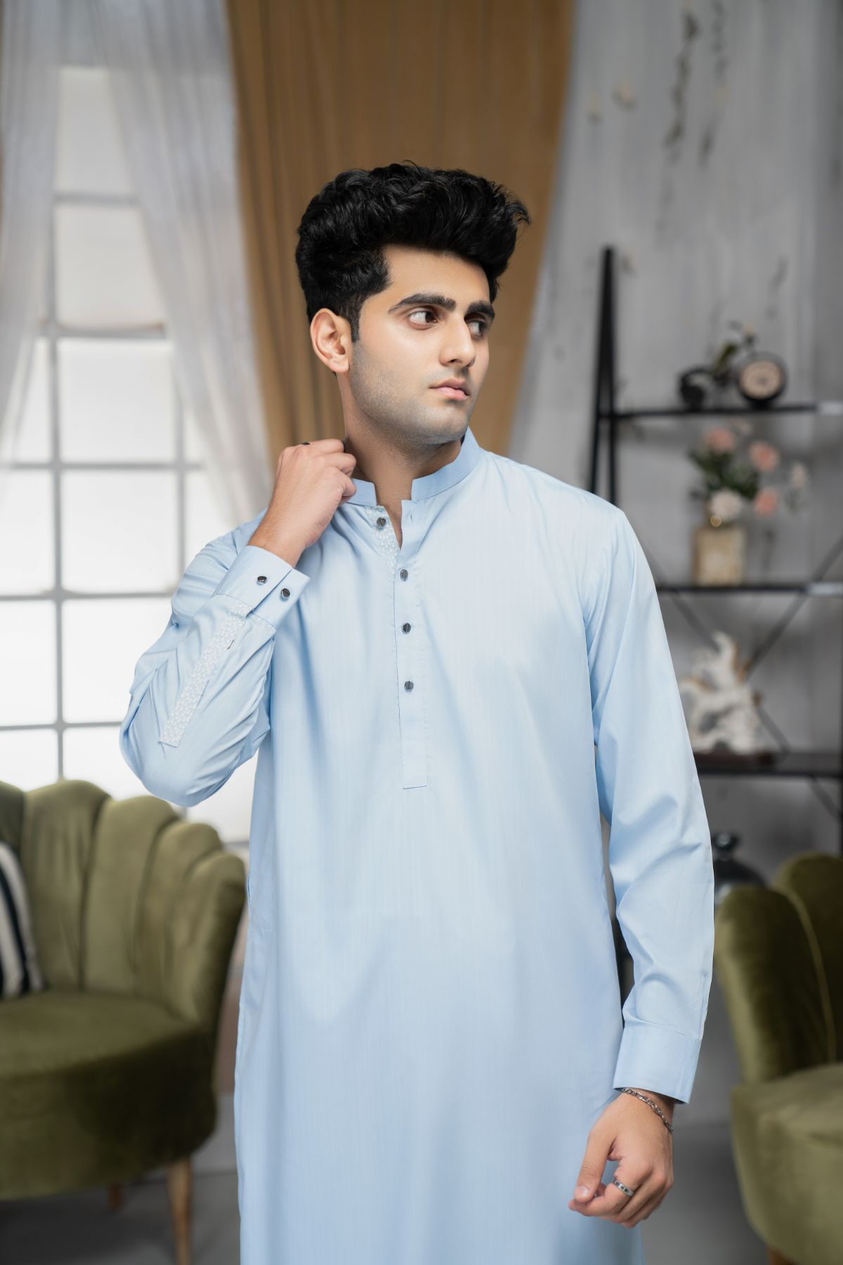 Sky Blue Shalwar Kameez - GTS 684