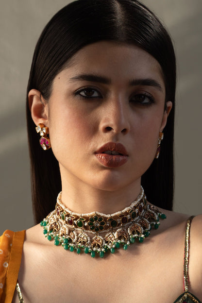 Gold plated Bhanwara choker