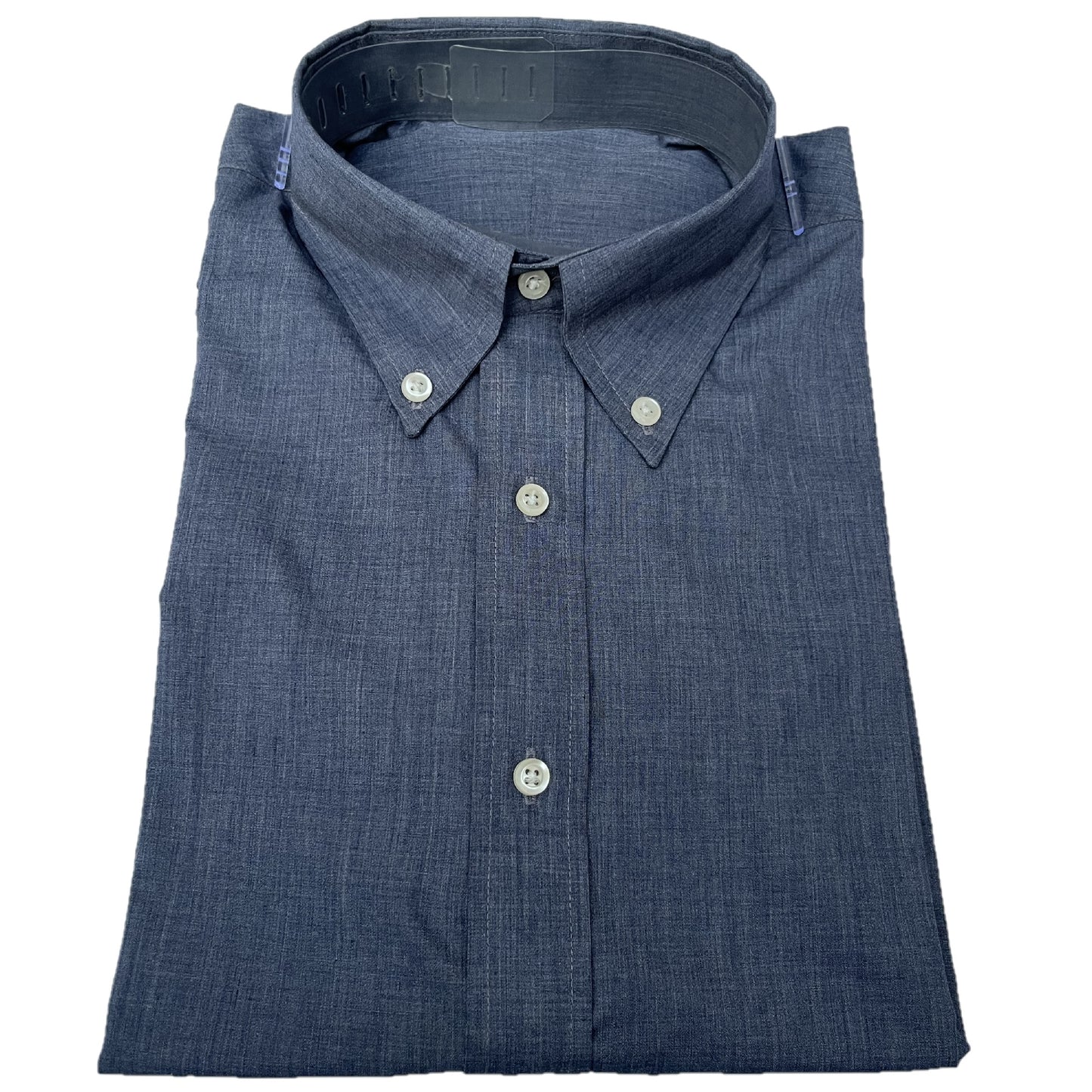 Button-Down Collar Poplin Fabric Shirt - Gray