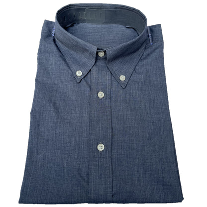 Button-Down Collar Poplin Fabric Shirt - Gray
