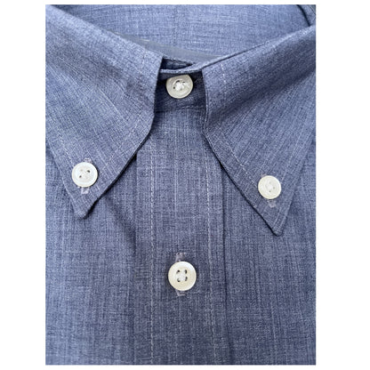 Button-Down Collar Poplin Fabric Shirt - Gray