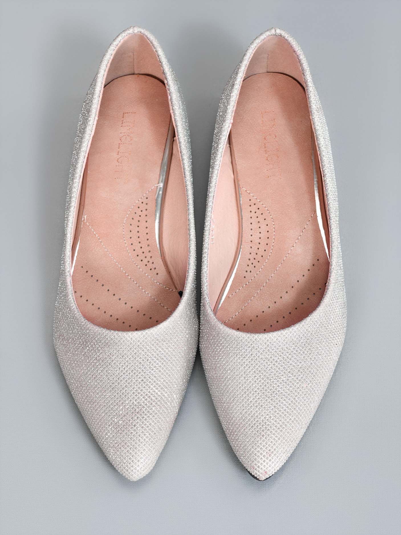 Limelight - Shimmery Pointed Pumps - Beige