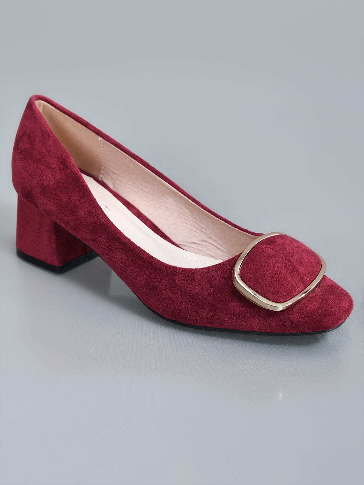 Limelight - Metallic Finish Block Heels- Red