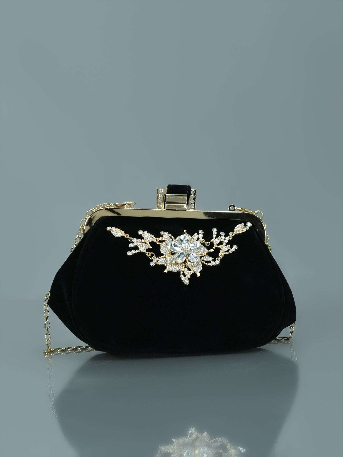 Limelight - Bejeweled Velvet Clutch