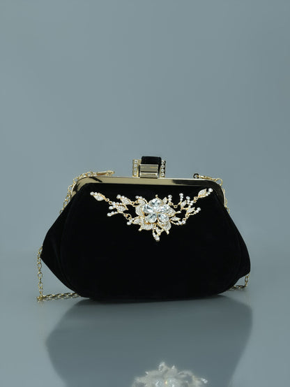 Limelight - Bejeweled Velvet Clutch