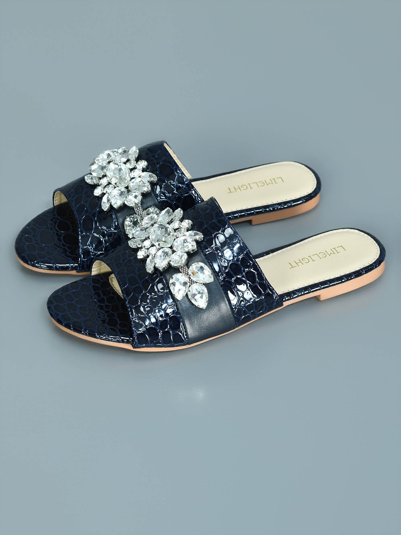 Limelight - Textured Stone Studded Flats
