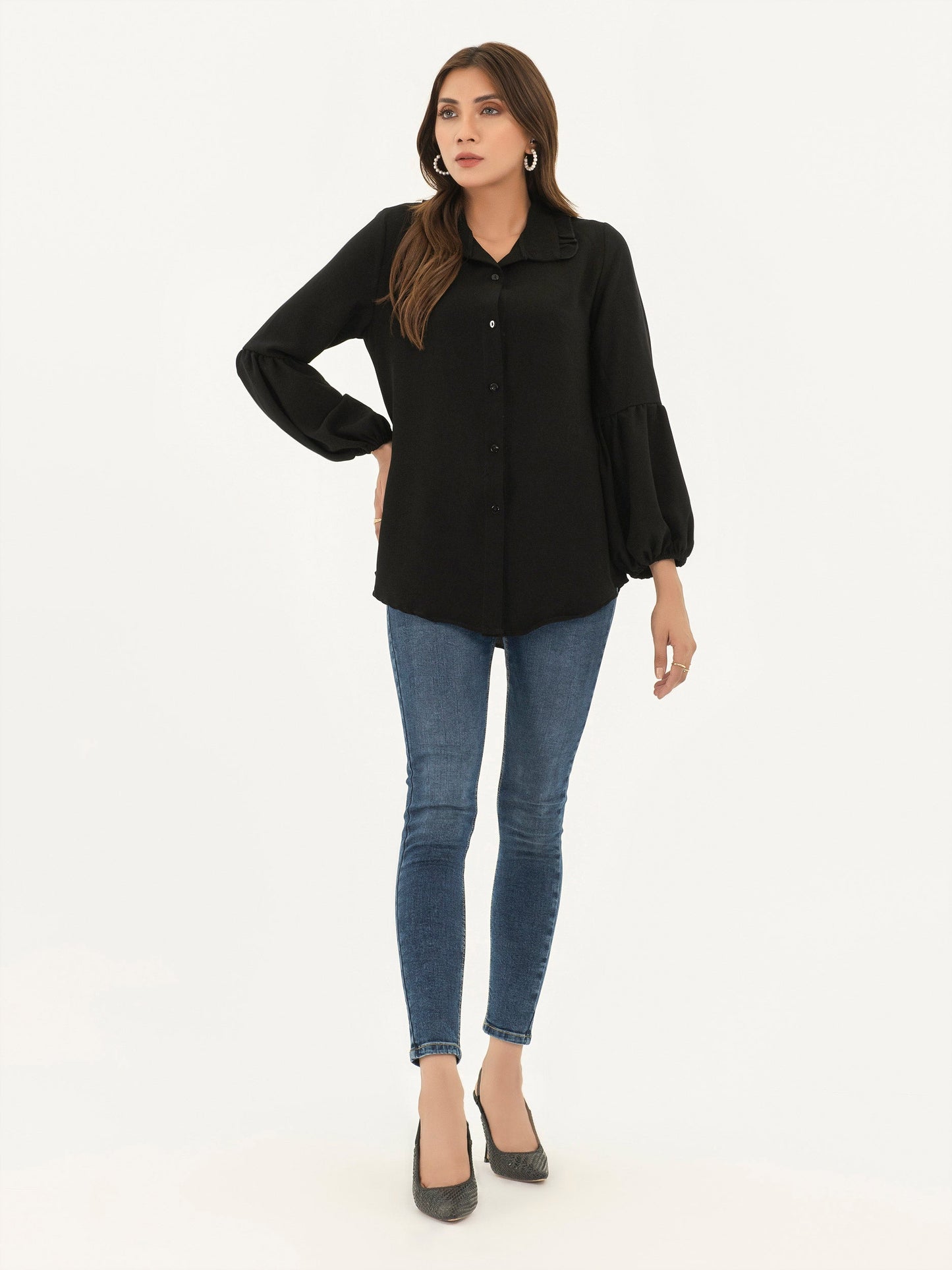 Limelight - Frilled Neckline Grip Top