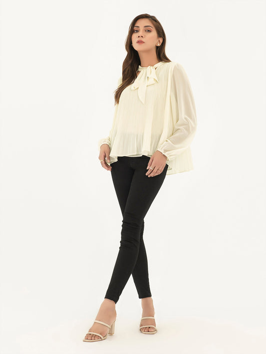 Limelight - Ribbed Chiffon Top