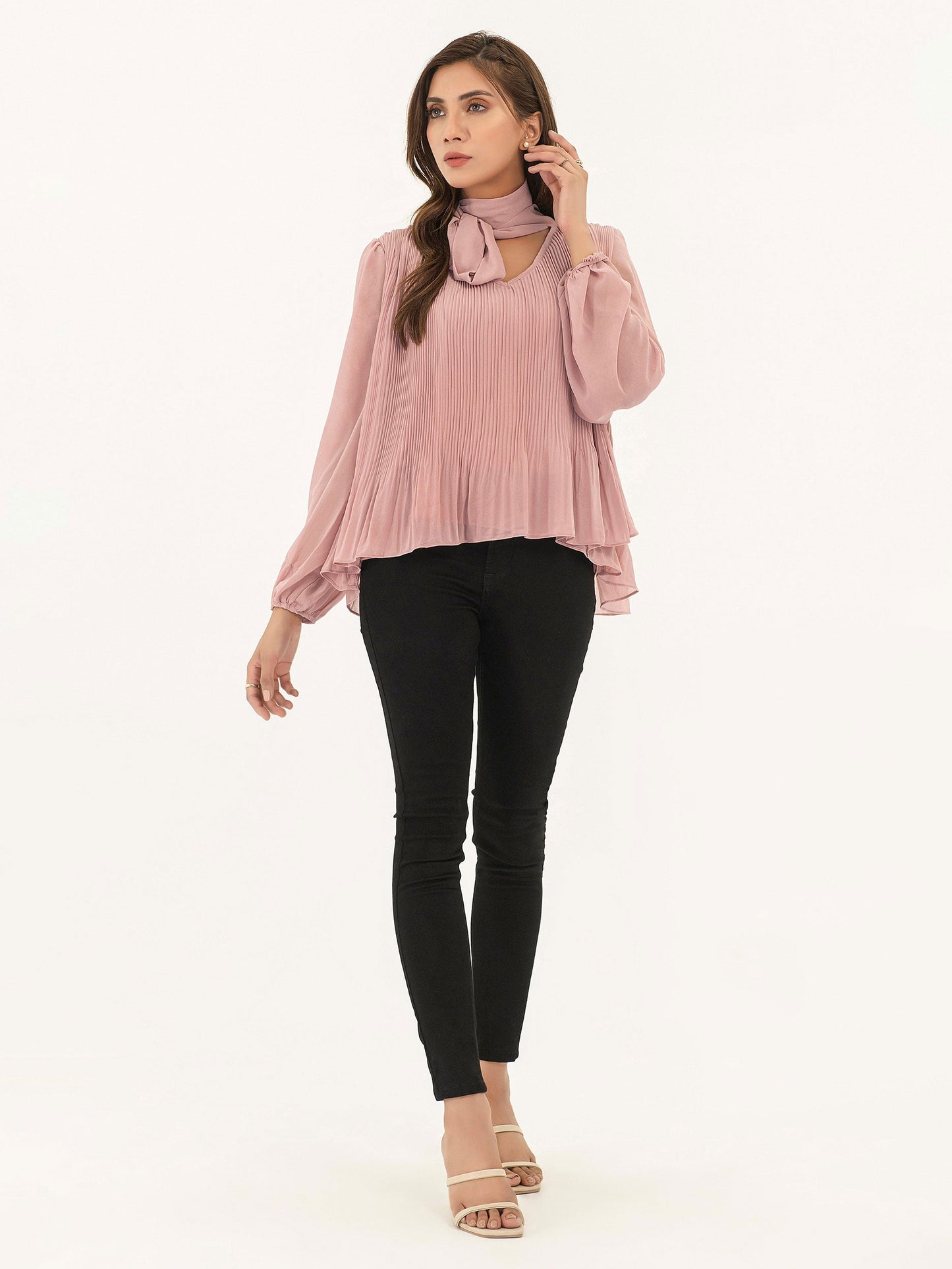 Limelight - Ribbed Chiffon Top