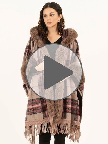 Limelight - Hooded Fur Cape Shawl