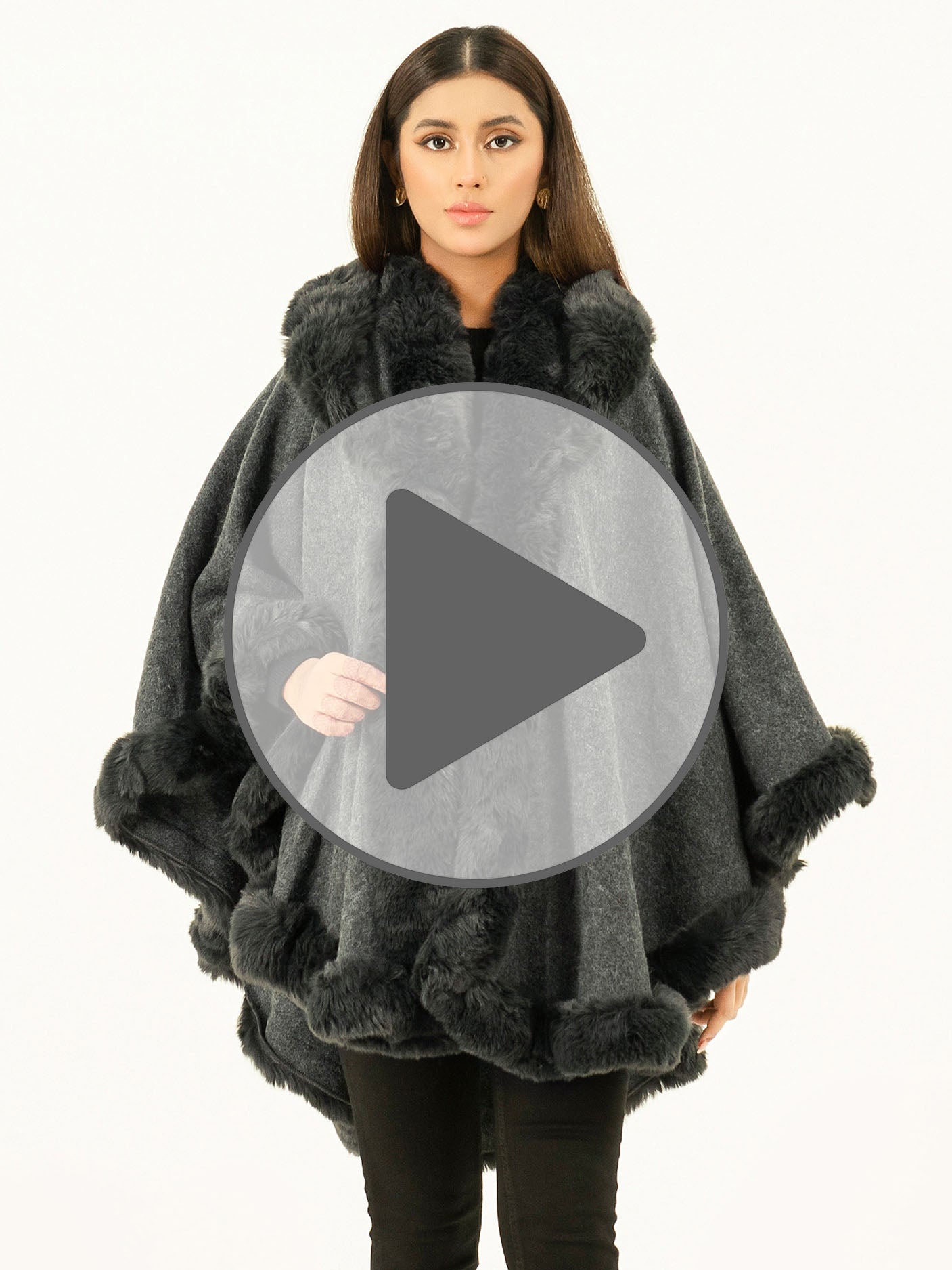 Limelight - Hooded Fur Cape Shawl