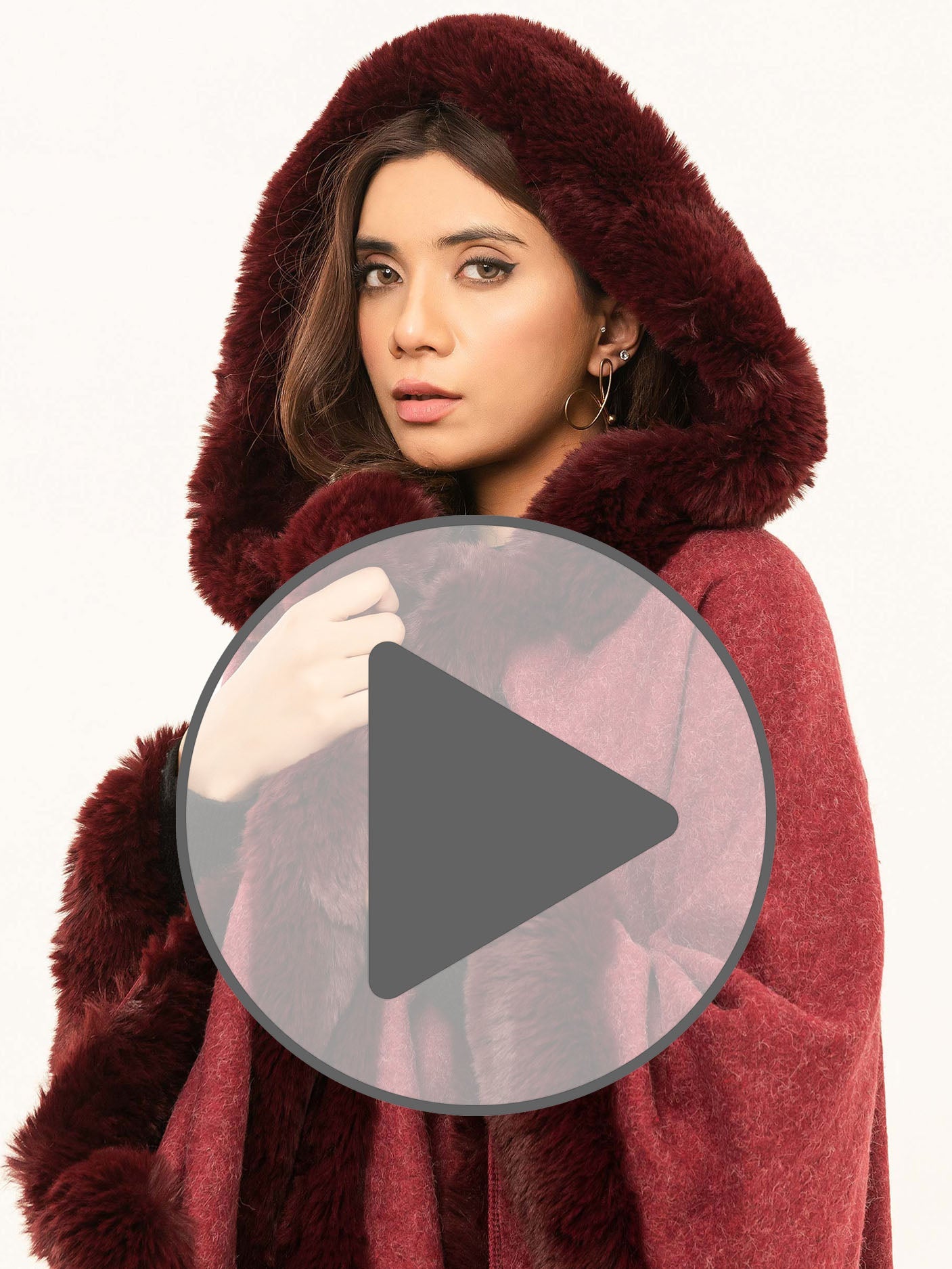 Limelight - Hooded Fur Cape Shawl