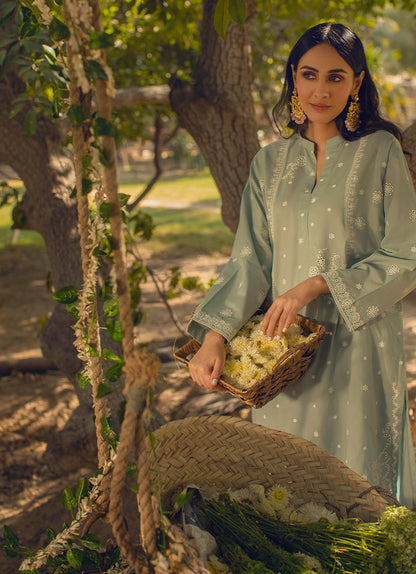 Teal Embroidered CO-ORD Set