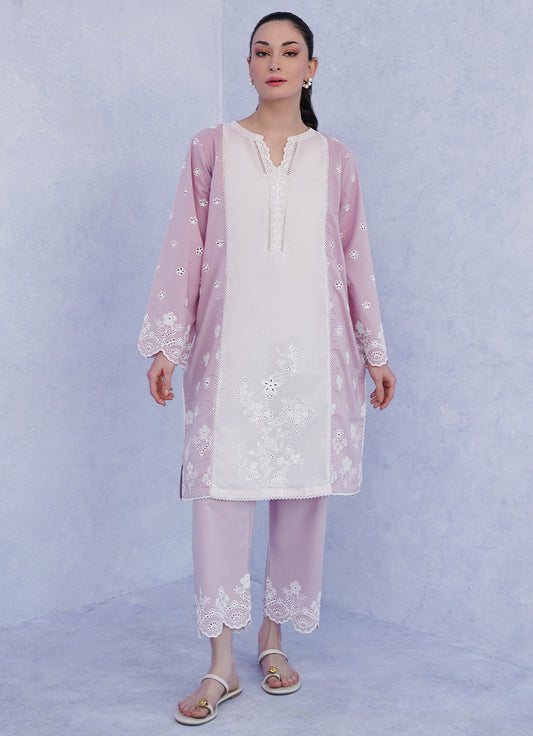 Baby Pink/Mauve Embroidered CO-ORD Set