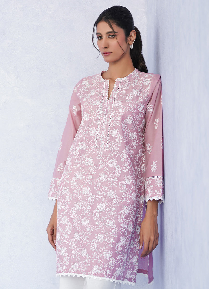 Mauve Schiffli Kurta