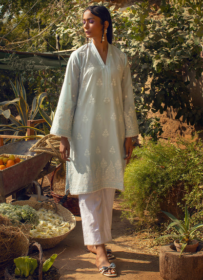 Sky Blue Embroidered Kurta