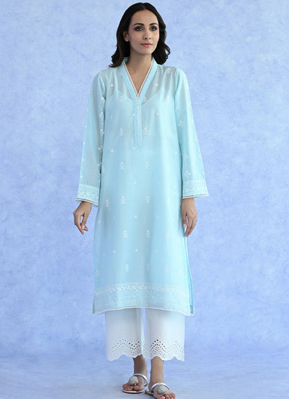 Blue Chikankari Kurta