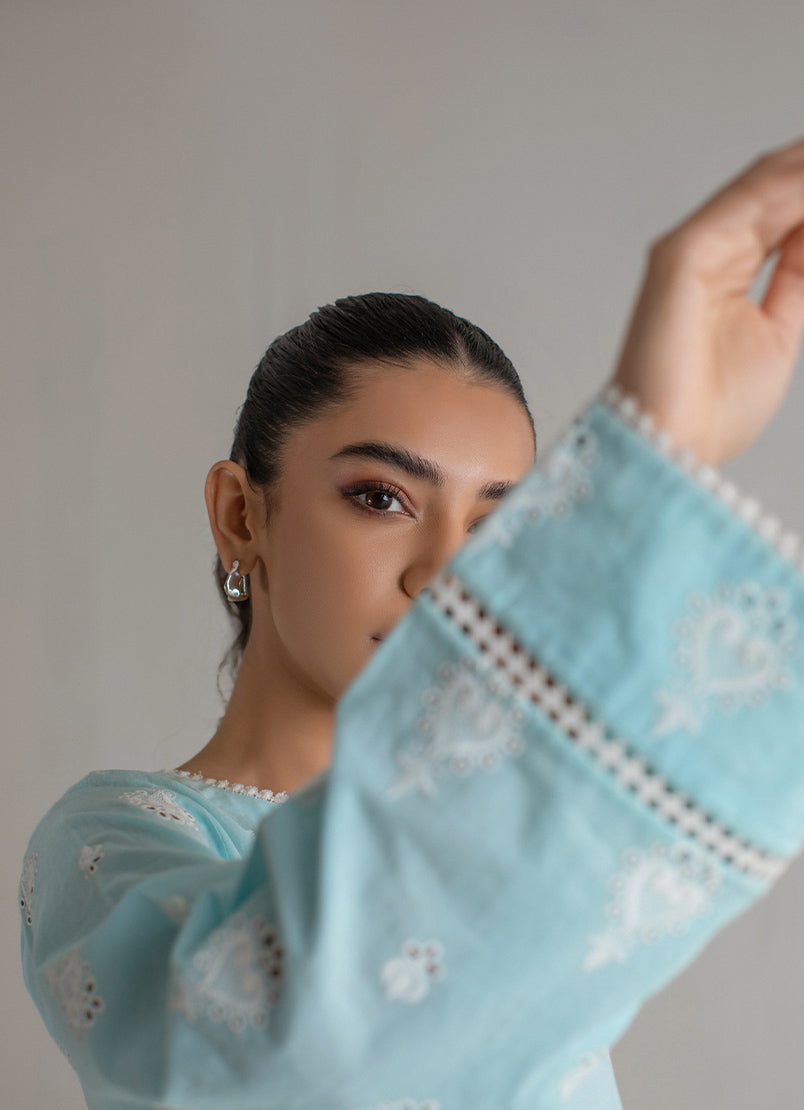 Sky Blue Chikan Kurta