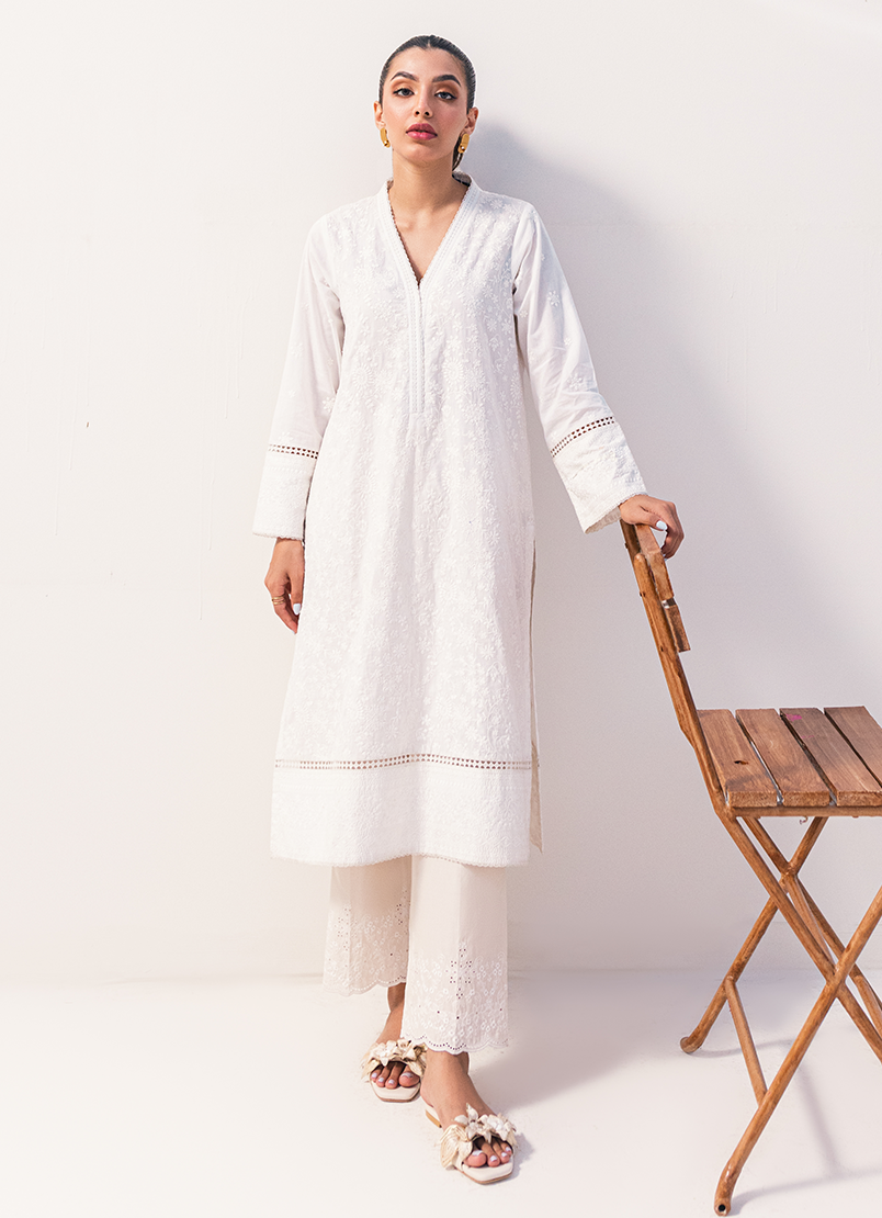 White Chikankari Kurta