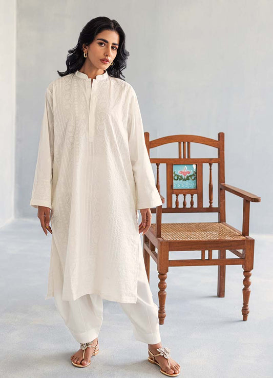 White Chikankari Kurta