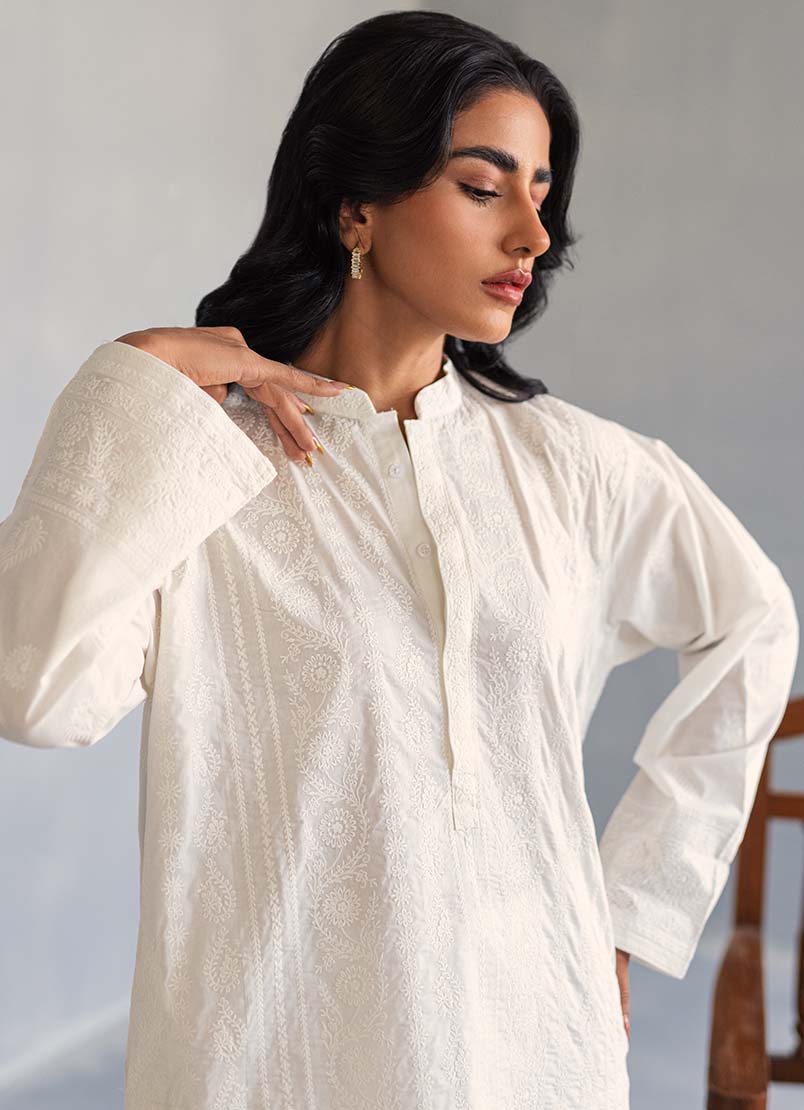 White Chikankari Kurta