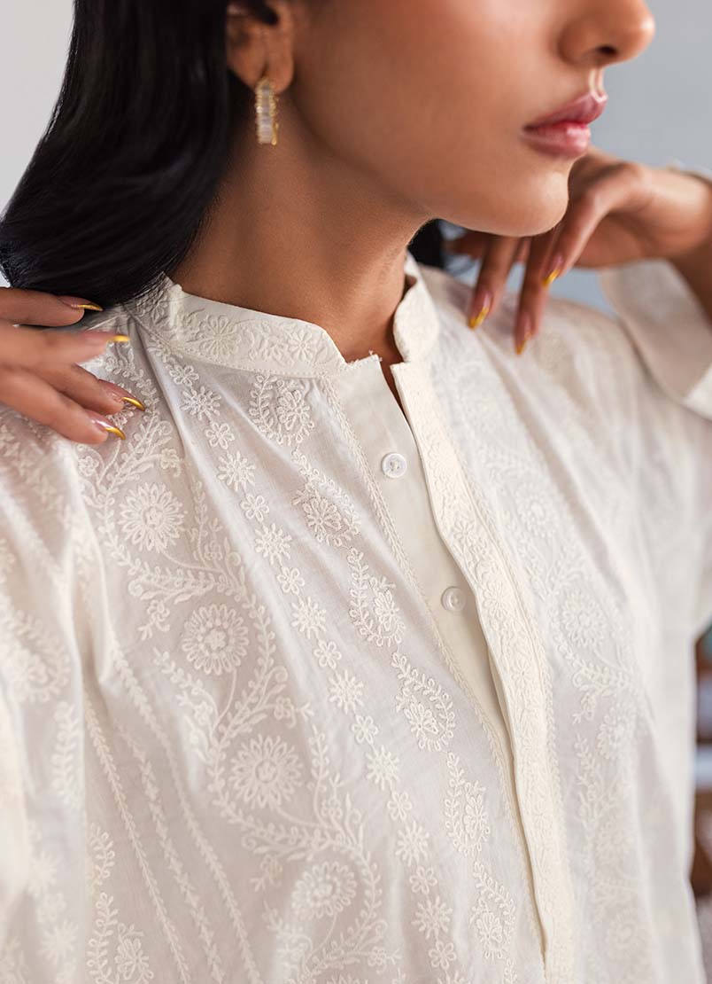 White Chikankari Kurta