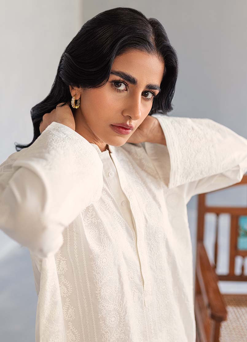 White Chikankari Kurta