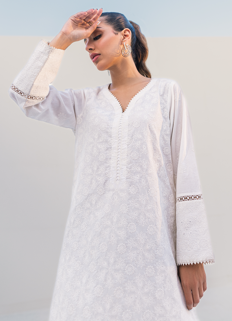White Chikankari Kurta