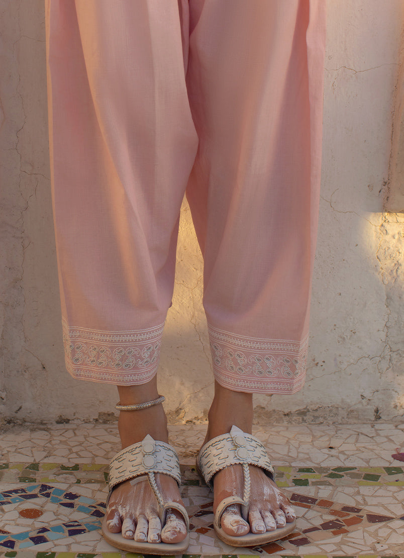 Coral Pink Embroidered CO-ORD Set