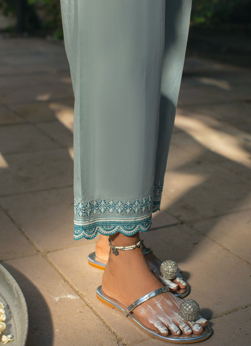 3 PC Sea Blue Suit With Sequins