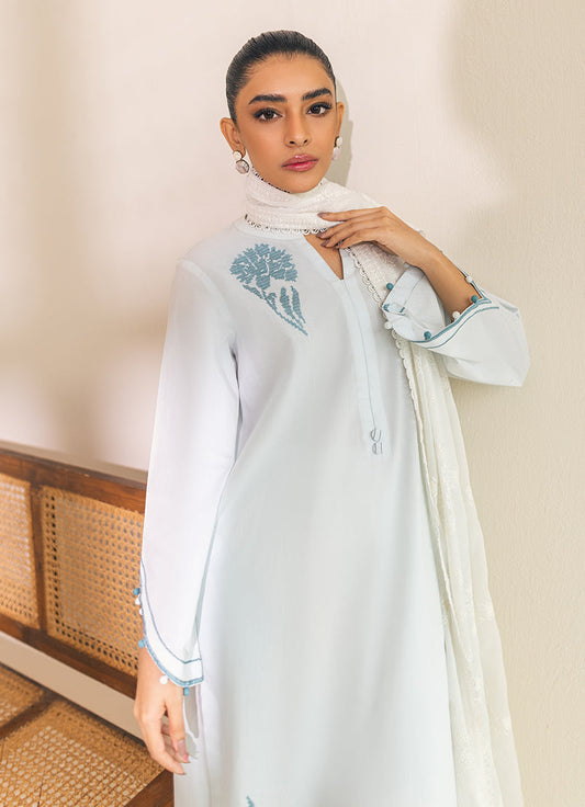 White Chikankari Dupatta