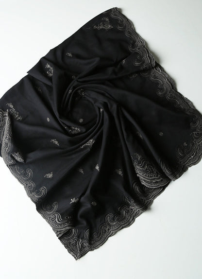 Black Scalloped Dupatta