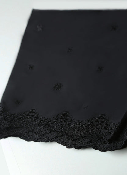 Black Scalloped Dupatta