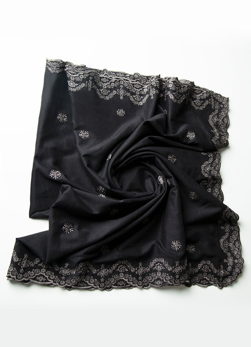 Black Embroidered Dupatta