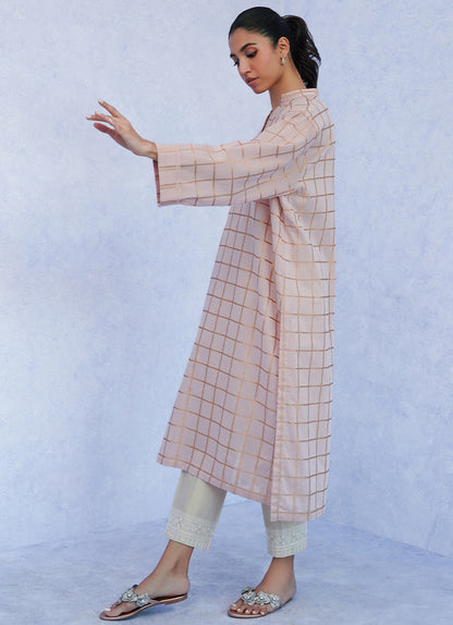 Tea Pink Solid Kurta