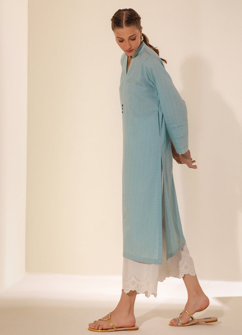 Blue Solid Kurta