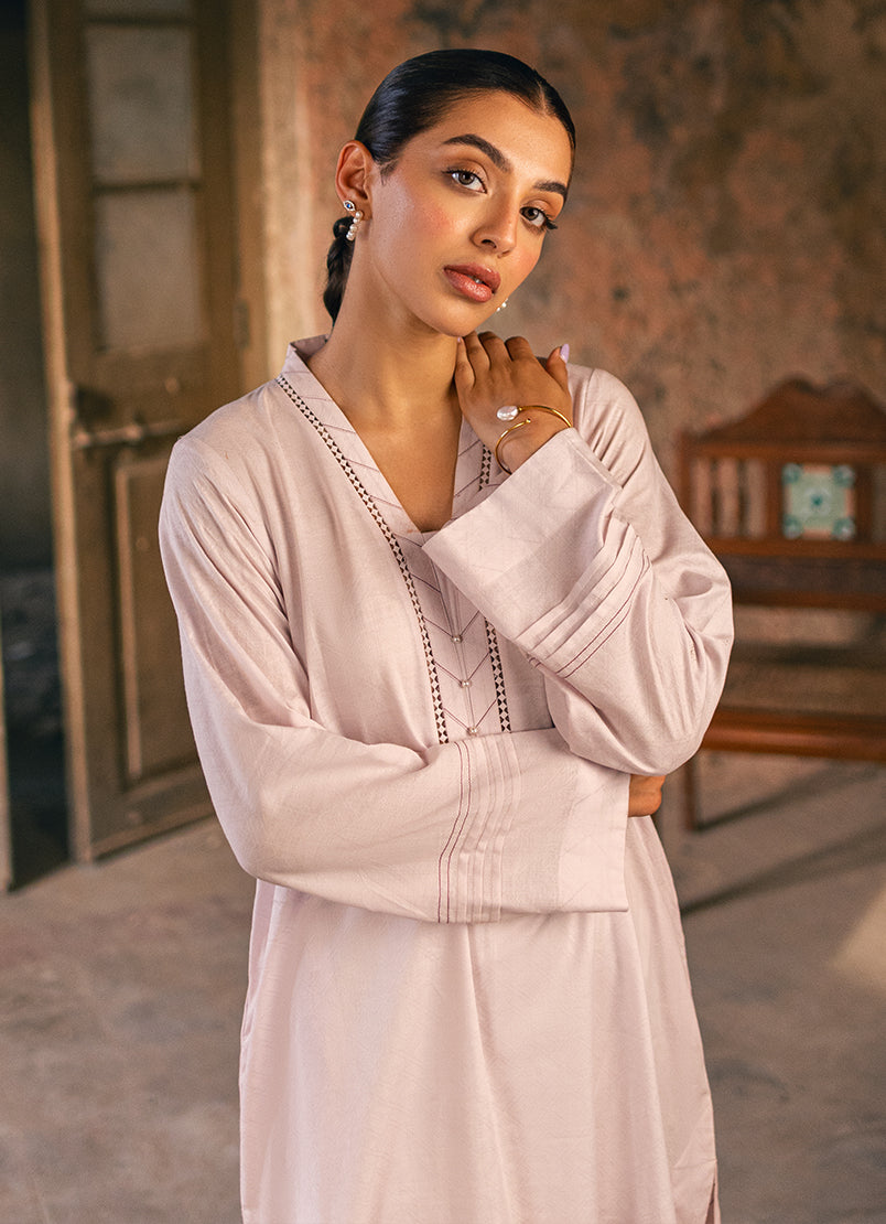 Lilac Jacquard Kurta