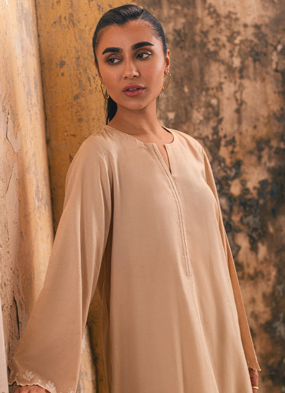 Beige Jacquard Kurta