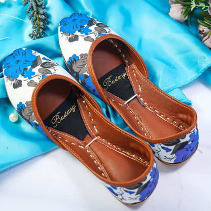 Bustangi - Blue Flourish Casual Khussa CK020